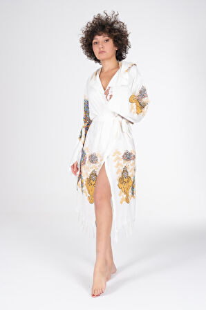 Varol Baskılı Bambu Peştemal Sabahlık Bornoz