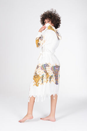 Varol Baskılı Bambu Peştemal Sabahlık Bornoz