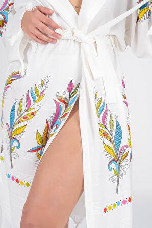 Varol Baskılı Bambu Peştemal Sabahlık Bornoz