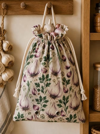 Numi Naturals %100 Pamuklu Kuşgözü Havalandırmalı Sarımsak Kesesi 30X35 Cm