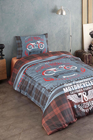 Varol %100 Pamuk Saten Genç Nevresim Takımı - Motorcycle