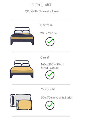 Varol Stripe Saten Çift Kişilik Nevresim Takım