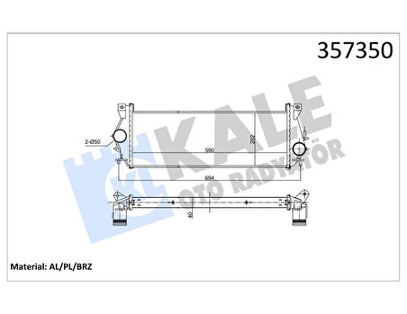 Land Rover Turbo Radyatoru (intercooler) Land Rover Defender 98>16 - Kale 357350