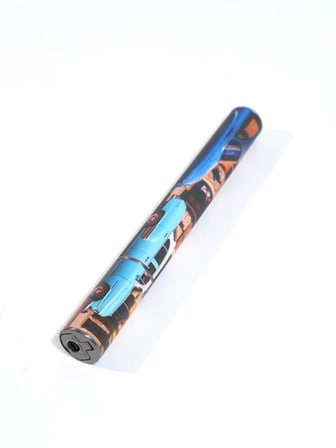 Cohiba Küba Desenli Özel Üretim Metal Puro Tüpü & Tek Torch Pürmüz Puro Çakmağı - TR9618