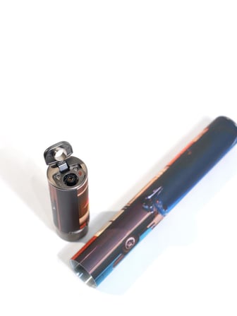 Cohiba Küba Desenli Özel Üretim Metal Puro Tüpü & Tek Torch Pürmüz Puro Çakmağı - TR9618