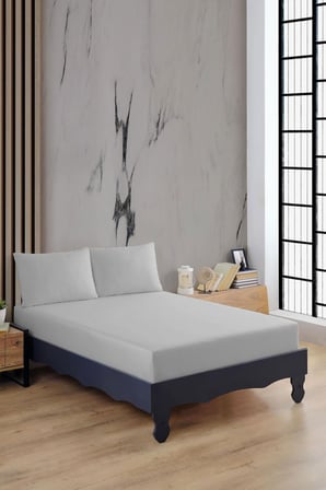 Varol Ranforce %100 Pamuk Çarşaf Takımı - GRİ - 100X200CM