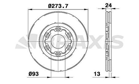 Mazda On Fren Disk Aynası Havalı Ford Ranger Mazda B2500 2.5 D Pick Up 98-02 4x4 (274x6) - Braxıs Ae0489