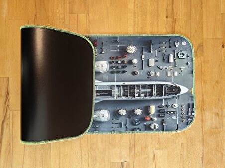 SGE TEKNOLOJİ 70X30 CM FOSDFORLU DİKİŞLİ UÇAK MAKETİ KAYDIRMAZ TABAN SPEED YÜZEY OYUNCU MOUSE PAD GAMİNG