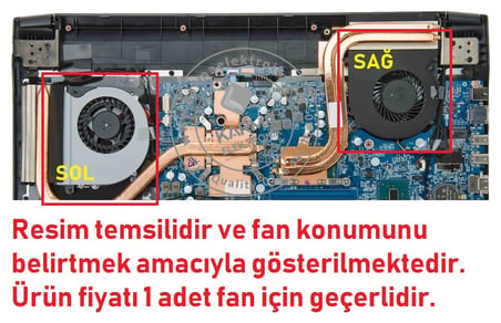 Clevo, Monster, Casper P650RE, P670HS Notebook Fanı (3 Pin) 12-6-P6508-108 (Sol) / FAN075