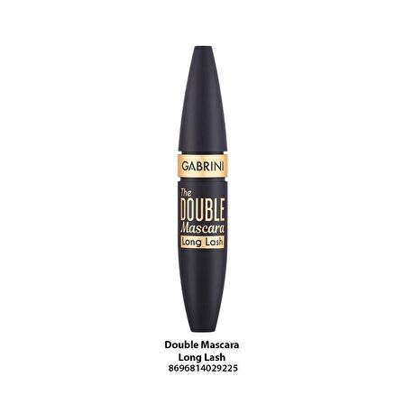 Gabrini Double Long Lash Suya Dayanıklı Fiber Fırça Siyah Rimel