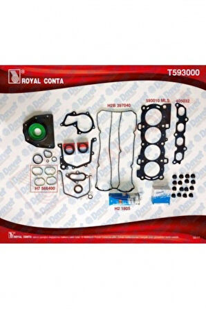 Ford Motor Takım Conta (reinz Keceli+subap Lastıklı) S,k,c Dahıl Focus II 03>07 Focus II C Max 04>07 1,6 - Royal T593000