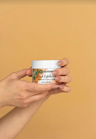Elvons Scrub, Kayısı Parçacıklı Yüz, Vücut Peeling, Ölü Hücre Temizleme, Malik Asit, Glikolik Asit, 150 ml