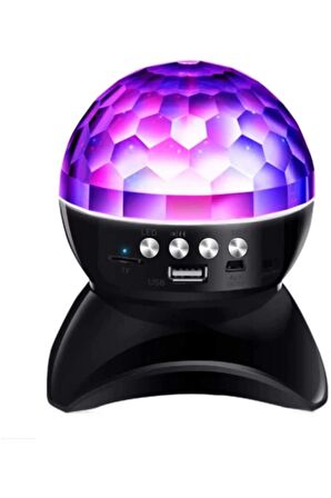 Disko Topu Led Işıklı Şarjlı Bluetooth Hoparlör Disco Speaker  Siyah L740