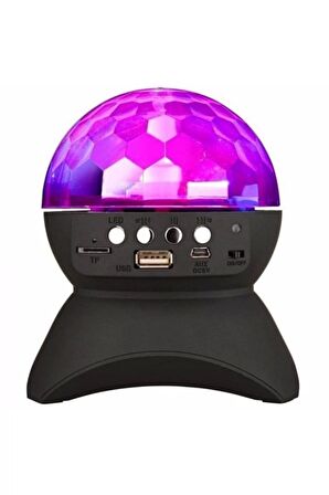 Disko Topu Led Işıklı Şarjlı Bluetooth Hoparlör Disco Speaker  Siyah L740