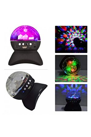 Disko Topu Led Işıklı Şarjlı Bluetooth Hoparlör Disco Speaker  Siyah L740