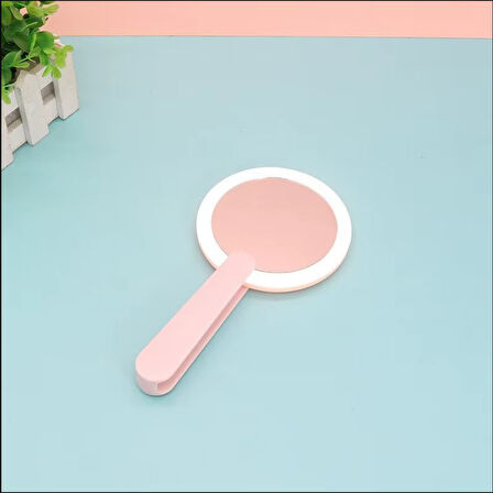 KATLANABİLİR PEMBE RENK EL TİPİ IŞIKLI LED TAŞINABİLİR MAKYAJ AYNASI  