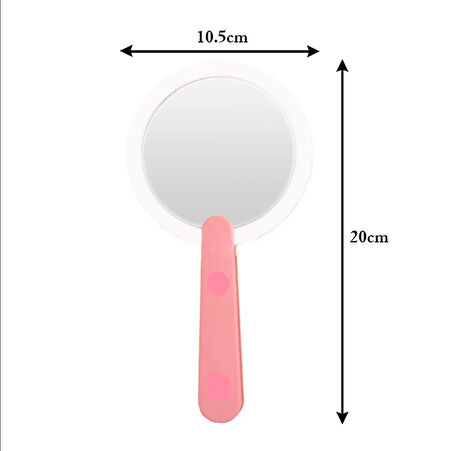 KATLANABİLİR PEMBE RENK EL TİPİ IŞIKLI LED TAŞINABİLİR MAKYAJ AYNASI  