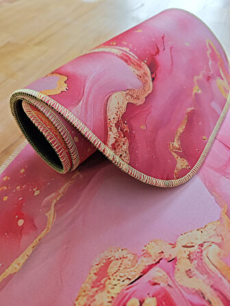 SGE TEKNOLOJİ 70X30 CM FOSFORLU DİKİŞLİ PEMBE MERMER TASARIMI KAYDIRMAZ TABAN SPEED YÜZEY OYUNCU MOUSE PAD GAMİNG