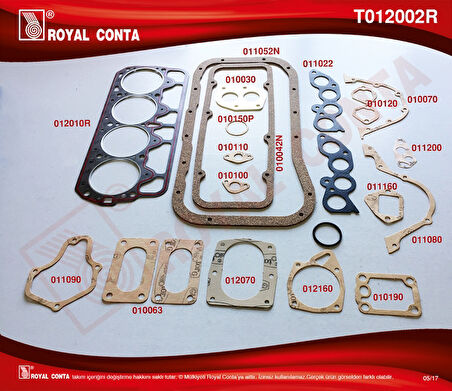 Tofas Motor Conta Takımı (full) M131 1,6 - Royal T012002r