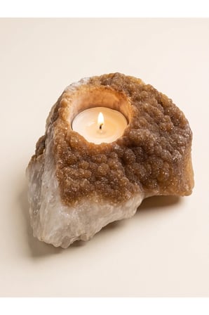 Sitrin Doğal Taş Tealight Mumluk