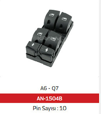 Unıversal Cam Anahtarı>a6 05-11  Q7 07-15 Cam Anah. - Dörtlü - Mcar-An1504b