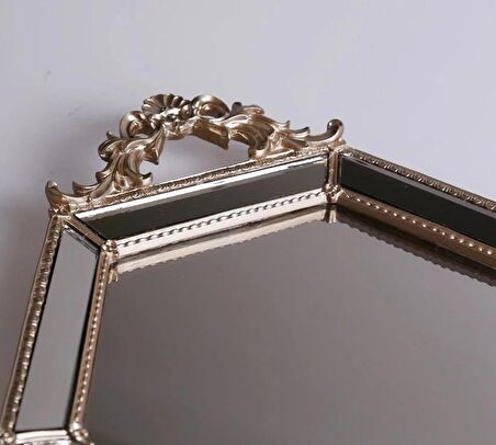 Selim Altıgen Aynalı Tepsi Vizon STPS 108VZN70RS