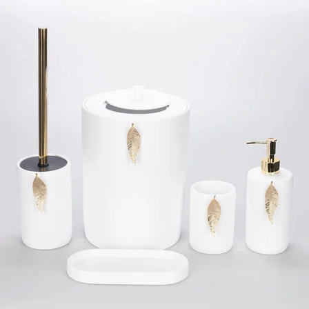 Leaf Banyo Seti Beyaz Altın