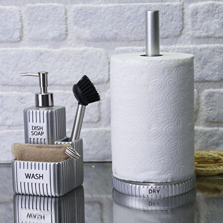 Grooved Fırçalı Sıvılı Süngerlik Gümüş