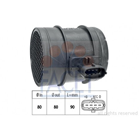 İveco Ticarı Hava Debimetresi Ducato III İveco Daıly-Karsan Jest 2.3jtd Euro5 14> Alfa 159-Brera Giulıetta-Spide - Facet 10.1483