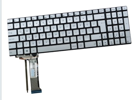 Asus G58, N551j, N751, R555, R561, N552, N752 Notebook Klavyesi Gri TR (ışıklı) / KL0940LD