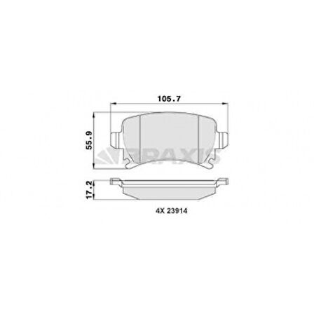 Vag Arka Fren Balatası A3 Tum Modeller 05 / 03> A4 Passat 1,6fsi / 1,9tdi / 2,0tdi 95>16 - Braxıs Aa0021