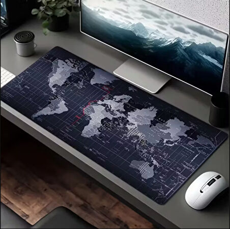 SGE TEKNOLOJİ 90X40 CM Dünya Dikişli Kaydırmaz Taban Speed Ver. Mouse Pad Oyuncu Gaming