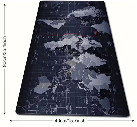 SGE TEKNOLOJİ 90X40 CM Dünya Dikişli Kaydırmaz Taban Speed Ver. Mouse Pad Oyuncu Gaming