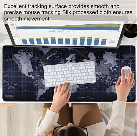SGE TEKNOLOJİ 90X40 CM Dünya Dikişli Kaydırmaz Taban Speed Ver. Mouse Pad Oyuncu Gaming