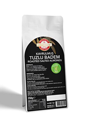 GÜRBÜZLER Glutensiz Badem Kavrulmuş Tuzlu 250 gram