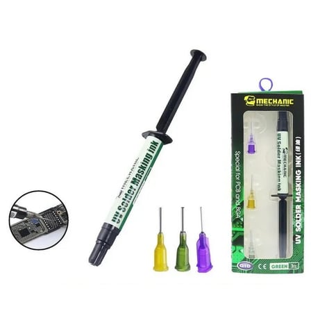 Mechanic G10 UV Lehim Maskesi 3cc Yeşil | PCB Anakart Tamir UV Solder Mask Koruyucu Devre Boyası