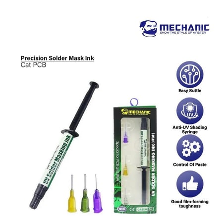 Mechanic G10 UV Lehim Maskesi 3cc Yeşil | PCB Anakart Tamir UV Solder Mask Koruyucu Devre Boyası