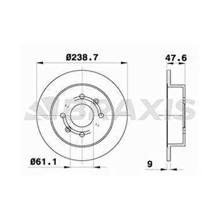 Honda Arka Fren Aynası Duz Honda Jazz City 02-08 Accord 85-99 CIVIC 87-91 (239x4) - Braxıs Ae0280