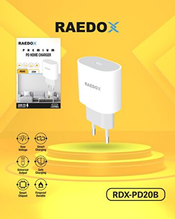 Raedox PD20B 20W PD Şarj Adaptörü