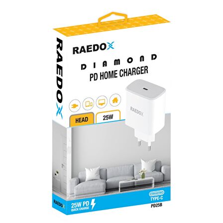 Raedox PD25B 25W PD Şarj Adaptörü