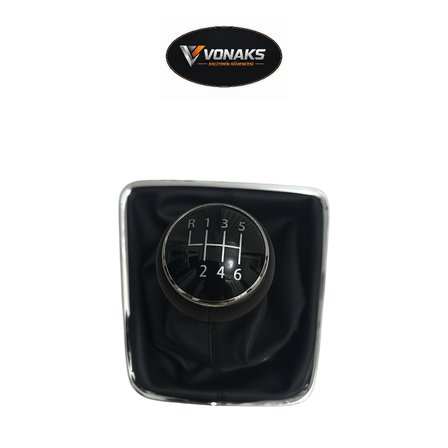 VW Tiguan 5N 07-11 6 İleri Körüklü Vites Topuzu Krom Siyah 5N0711113
