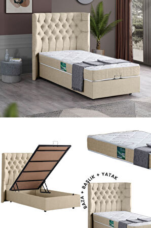 Matilda Tek Kişilik Baza Başlık Comfort Yatak Seti Antrasit