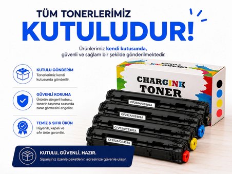 HP 4 Renk Set CE250A / 504A Muadil Toner Set / CP3520 / CP3525