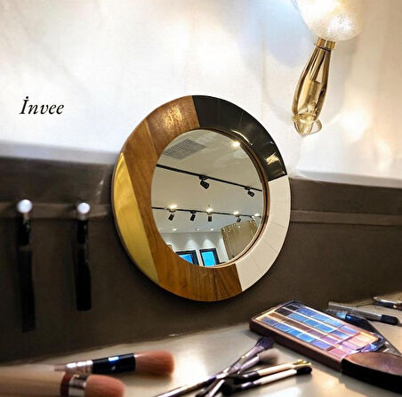 3 Renk 24 cm Gerçek Kemik Dekoratif Makyaj Aynası