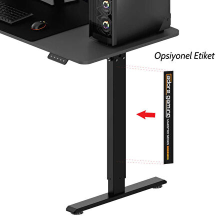 Adore Gaming Maestro-X Yükseklik Ayarlı Oyuncu Masası - Siyah 140x72-117x60 cm