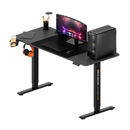 Adore Gaming Maestro-X Yükseklik Ayarlı Oyuncu Masası - Siyah 140x72-117x60 cm