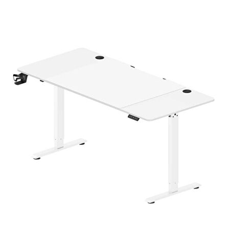 Adore Gaming Elevator-X Yükseklik Ayarlı Oyuncu Masası - Beyaz 160x72-117x75 cm