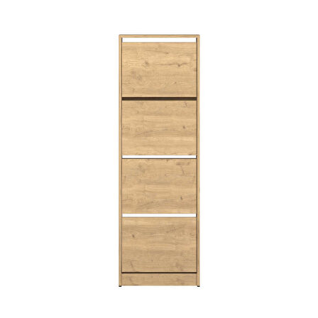 Flat Duo 4 Katlı Ayakkabılık - Florida Meşe 51x157x26 cm