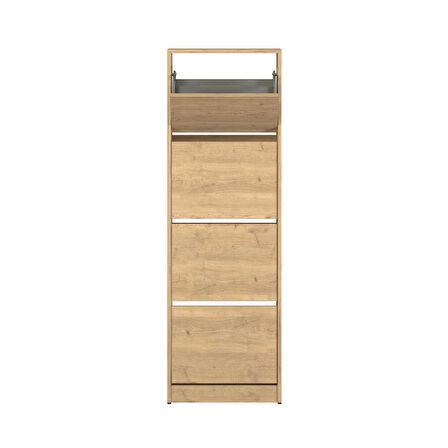 Flat Duo 4 Katlı Ayakkabılık - Florida Meşe 51x157x26 cm