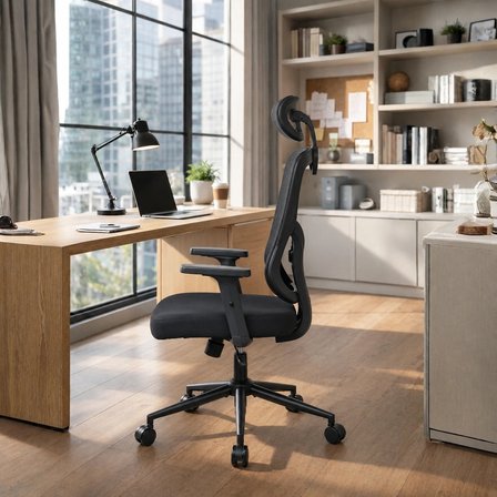 Reflex-S Full Ergonomic Yönetici ve Çalışma Koltuğu File Kumaş - Siyah 66 x 124-134 x -74 cm